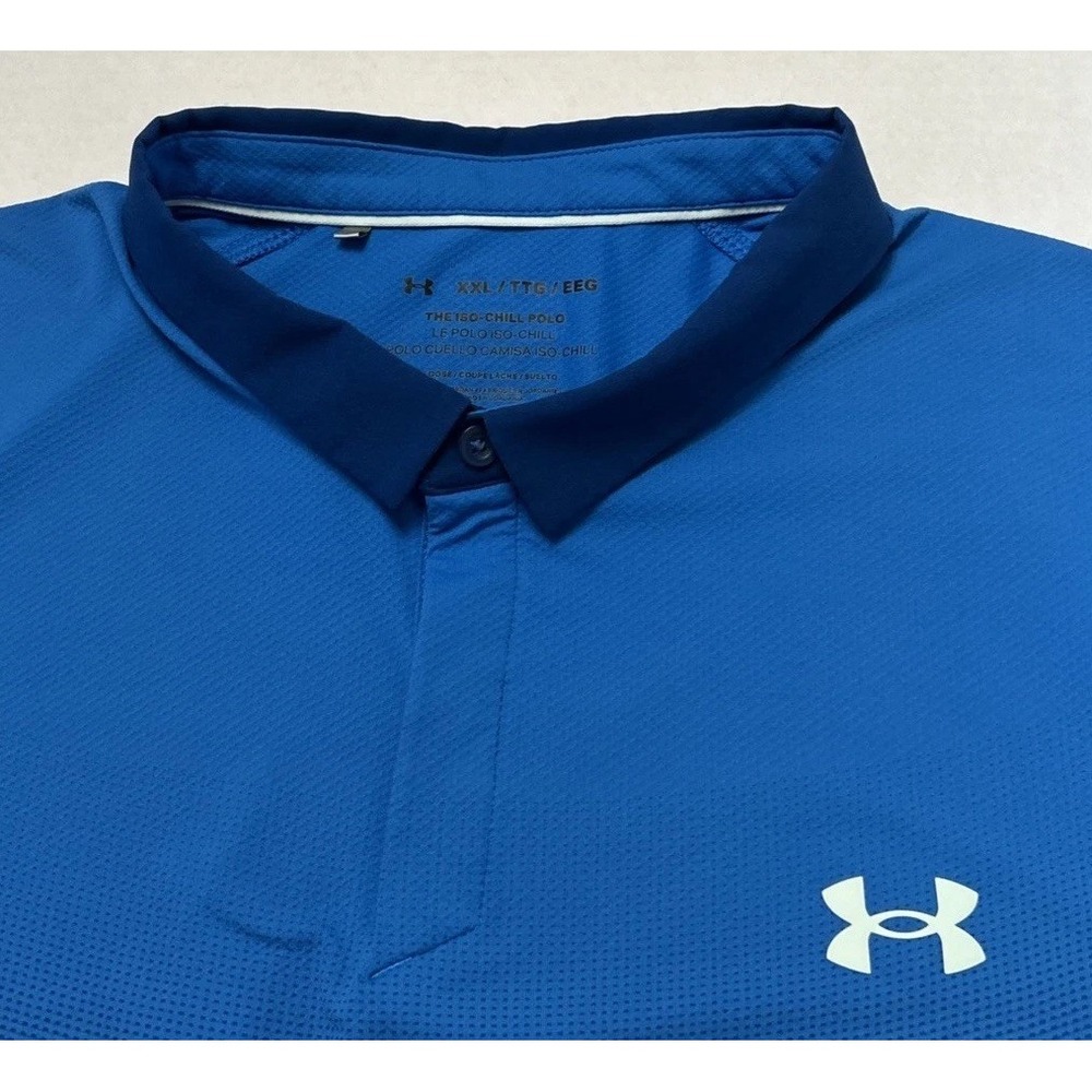 Under Armour Polo Shirt Mens 2XL XXL Iso Chill Performance Stretch‎ Geometric